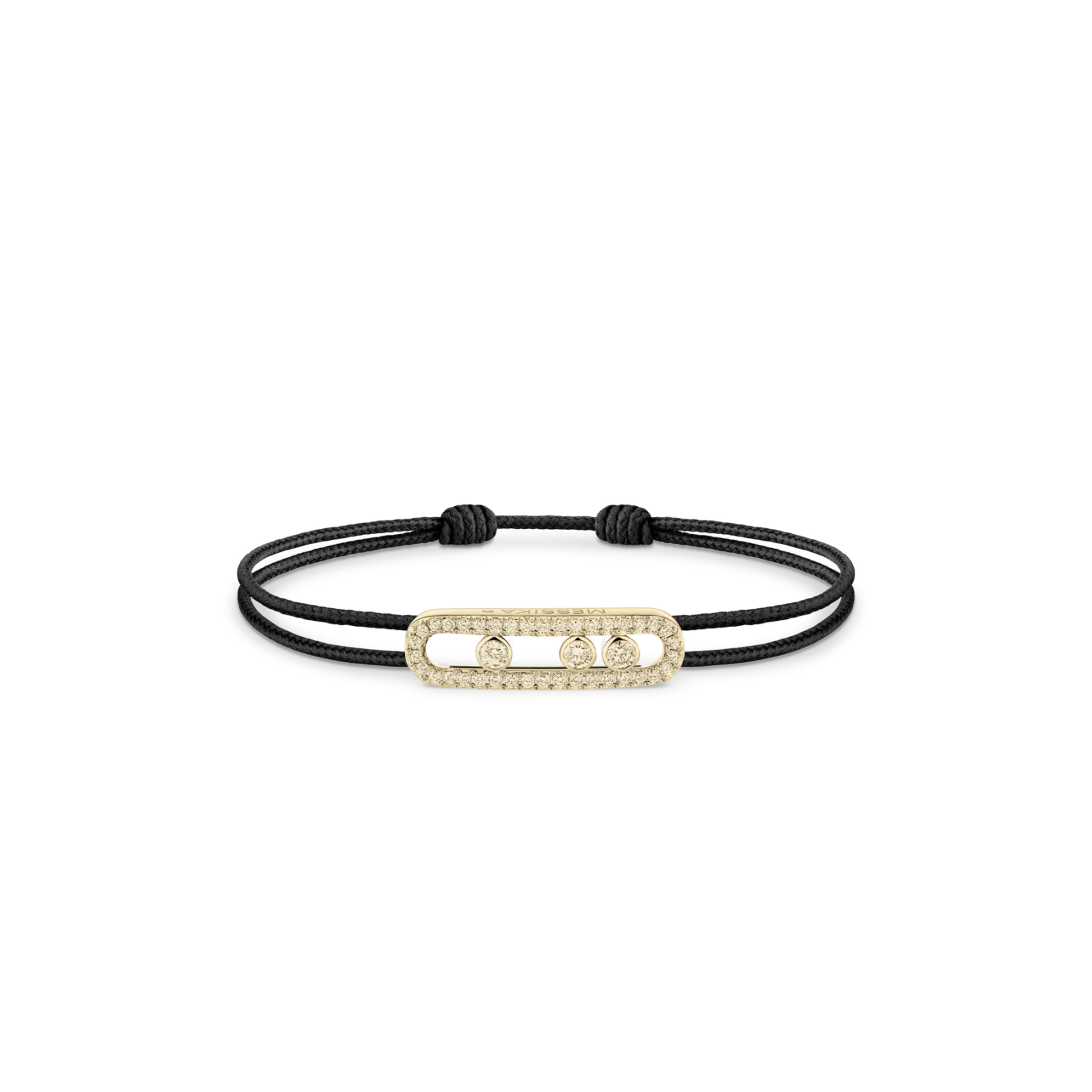 MESSIKA MESSIKA CARE(S) BLACK CORD PAVÉ BRACELET YELLOW GOLD DIAMOND BRACELET 14141